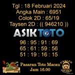 Angka jitu Toto macau jam 16.00 Sore tanggal 18 Februari 2024