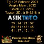 _Angka jitu Toto macau jam 16.00 Sore tanggal 26 Februari 2024