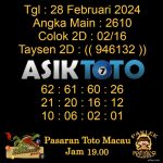 _Angka jitu Toto macau jam 19.00 Malam tanggal 28 Februari 2024