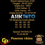 Prediksi Togel Asiktoto Hari Ini China 26 Februari 2024