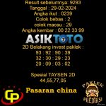 Prediksi Togel Asiktoto Hari Ini China 29 Februari 2024