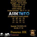 Prediksi Togel Asiktoto Hari Ini Hongkongpools 29 Februari 2024