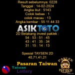 Prediksi Togel Asiktoto Hari Ini Taiwan 14 Februari 2024