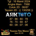 _Angka jitu Toto macau jam 00.00 Malam tanggal 16 Maret 2024