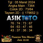 Angka jitu Toto macau jam 22.00 Malam tanggal 05 Maret 2024