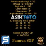 Prediksi Togel Hari Ini Singaporepools 07 Maret 2024
