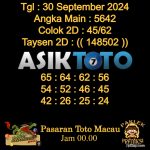 Angka jitu Toto macau jam 00.00 Malam tanggal 30 September 2024