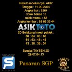 Prediksi Togel Hari Ini Singaporepools 11 September 2024
