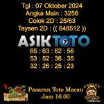 _Angka jitu Toto macau jam 16.00 Sore tanggal 07 Oktober 2024