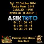 _Angka jitu Toto macau jam 22.00 Malam tanggal 02 Oktober 2024